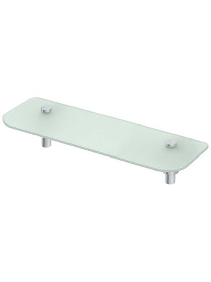 Sobe 15 3/4 inch Frosted-Glass Bathroom Shelf in Polished Chrome.